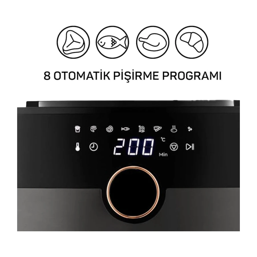Arzum AR2074-G Airtasty XL Air Fryer Sıcak Hava Fritözü Gümüş