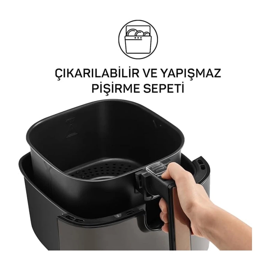 Arzum AR2074-G Airtasty XL Air Fryer Sıcak Hava Fritözü Gümüş