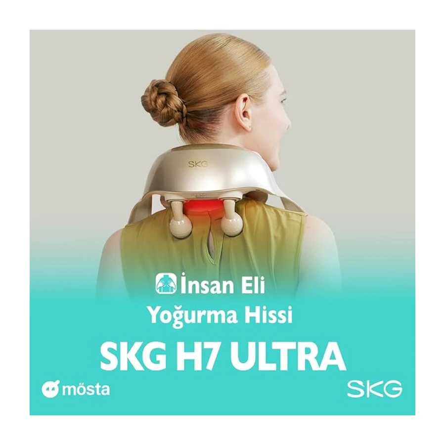 SKG H7 Ultra Profesyonel Boyun ve Omuz Masaj Cihazı, İnsan Eli Yoğurma Hissi, Shiatsu Masaj Fonksiyonu ve Isıtma Özelliği