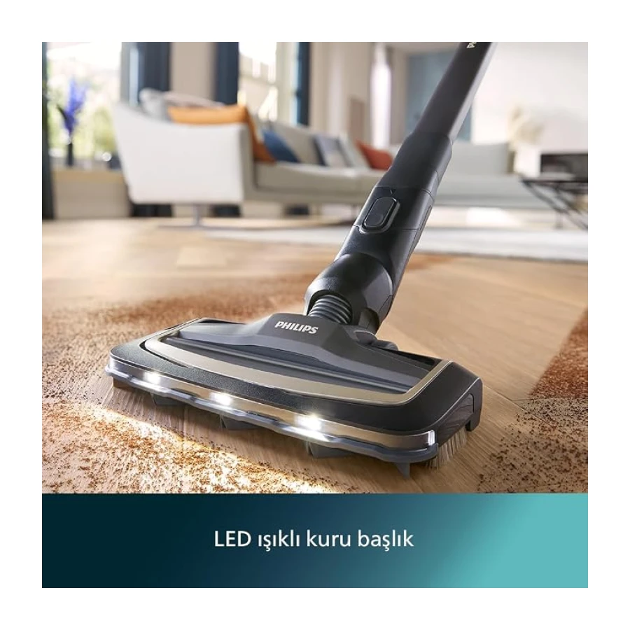 Philips 9000 Serisi AquaTrio Kablosuz Dikey Süpürge (XW9463/11) ve Philips Aqua Trio Uyumlu Zemin Temizleme Solüsyonu (XV1792/01)