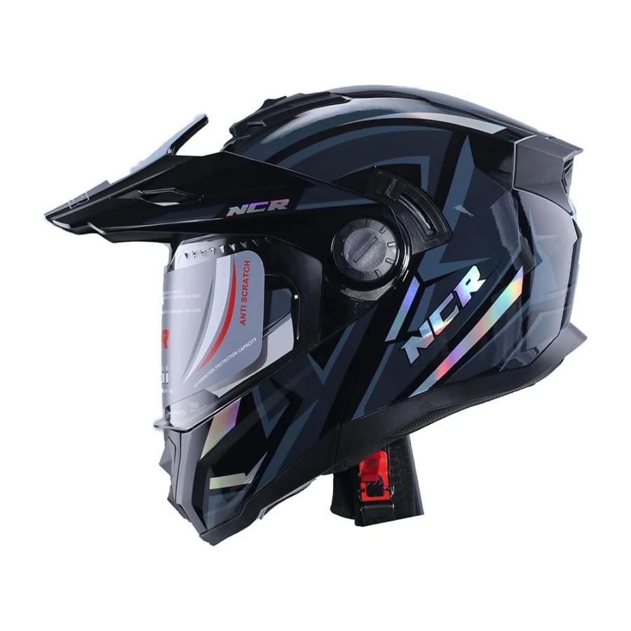 X-Cross Çene Açılır Kask Mavi Gri (ECE-22.06)