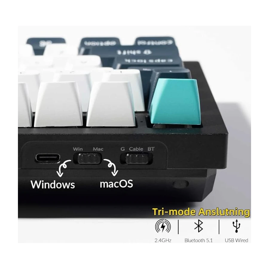 Keychron Q6 Max RGB Full Size Mekanik Red Switch 2.4 GHz Kablosuz İngilizce Siyah Klavye