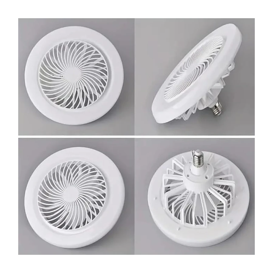 Kumandalı 3 Mod Işıklı ve Fanlı Zaman Ayarlı Ledli Lambalı Tavan Vantilatörü E27 Duy, Duya Takılabilen, Ayarlanabilir Fan Hızları, Zamanlayıcılı, Ortam Serinletici