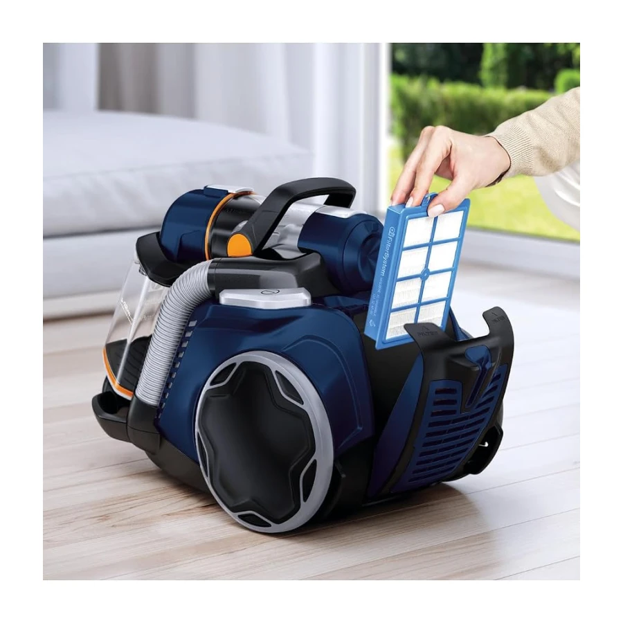 Electrolux EUFC81DB UltraFlex Torbasız Elektrikli Süpürge | 750W | 12 m Erişim Mesafesi, Kolay Boşaltılabilir Toz Haznesi, Motion Control Sistemi, Yıkanabilir Hijyen Filtresi, Turbo Cyclonic