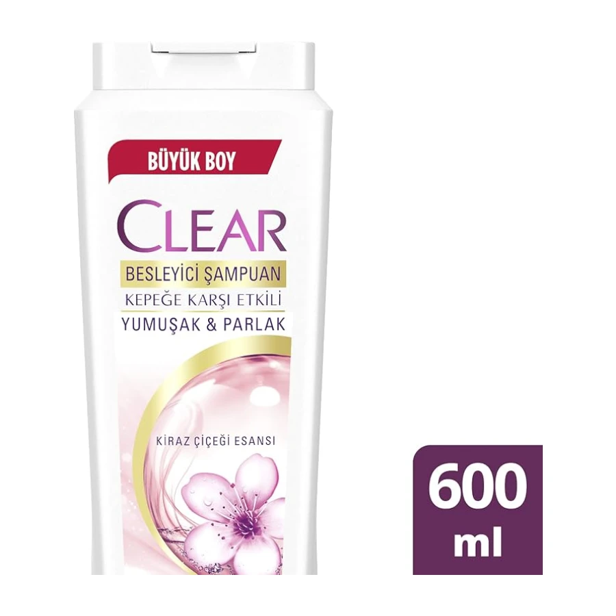 Clear Besleyici Şampuan Kepeğe Karşı Etkili Yumuşak ve Parlak Saçlar 600 ml