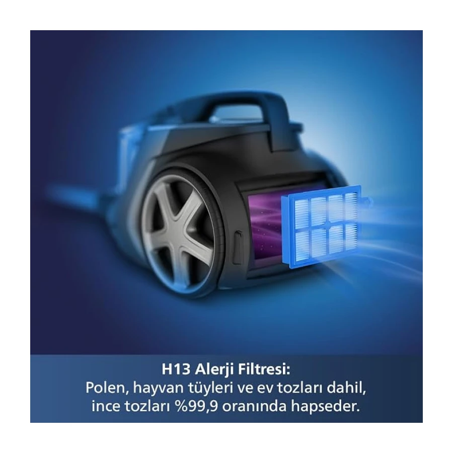 Philips Marathon Ultimate Toz Torbasız Elektrikli Süpürge, 899W, PowerCyclone 10, TriActive Ultra LED Başlık, Power Max Sensör, XB9185/07