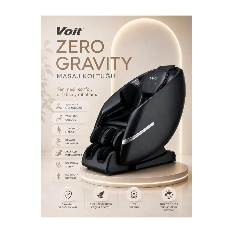 Voit Zero Gravity Masaj Koltuğu 4D Masaj, Sıfır Yerçekimi, Bel Isıtma, Bluetooth, Kumandalı