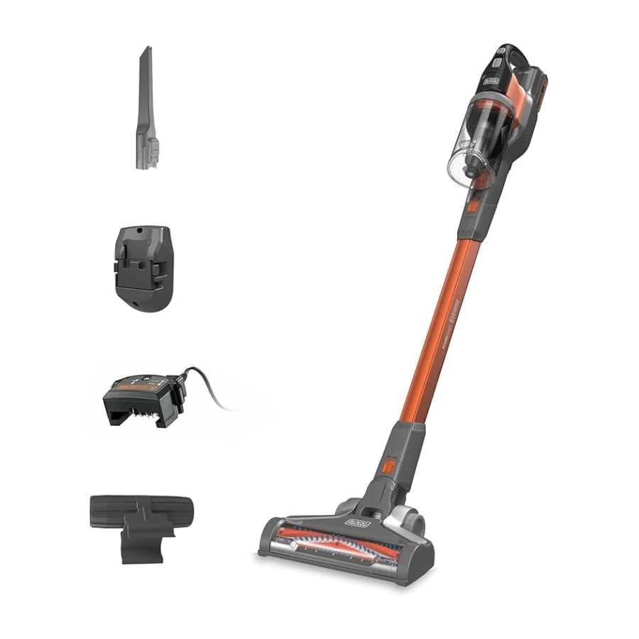 Black+Decker BHFEV182C 4'ü 1 Arada Kablosuz Dikey Süpürge (18 V, 2.0 Ah, To, Elektrikli Fırça Başlığı, Dar Aralık Aparatı, Şarj Cihazı ve Duvar Askısı Dahil)