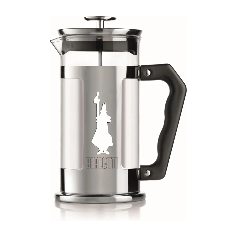 Bialetti - Preziosa French Press: Yaklaşık 350mL kapasiteli kahve hazırlayıcı - 18/10 Paslanmaz Çelik Gövde - Bulaşık Makinesinde Yıkanabilen Borosilikat Cam Sürahi - Paslanmaz Çelik Filtre Sistemi