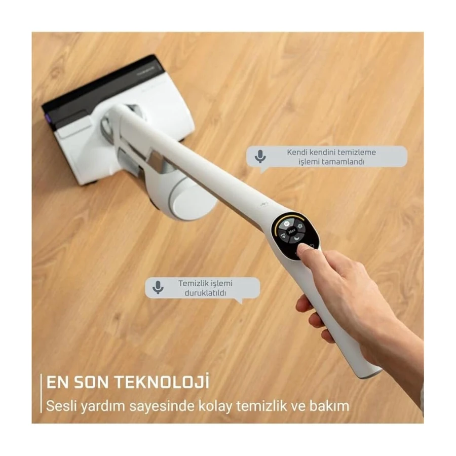 Tefal X-Clean 10 Islak Sert Zemin Temizleyici Kablosuz Dikey Süpürge-Kendini Temizler Kurutur - İlave Rulo