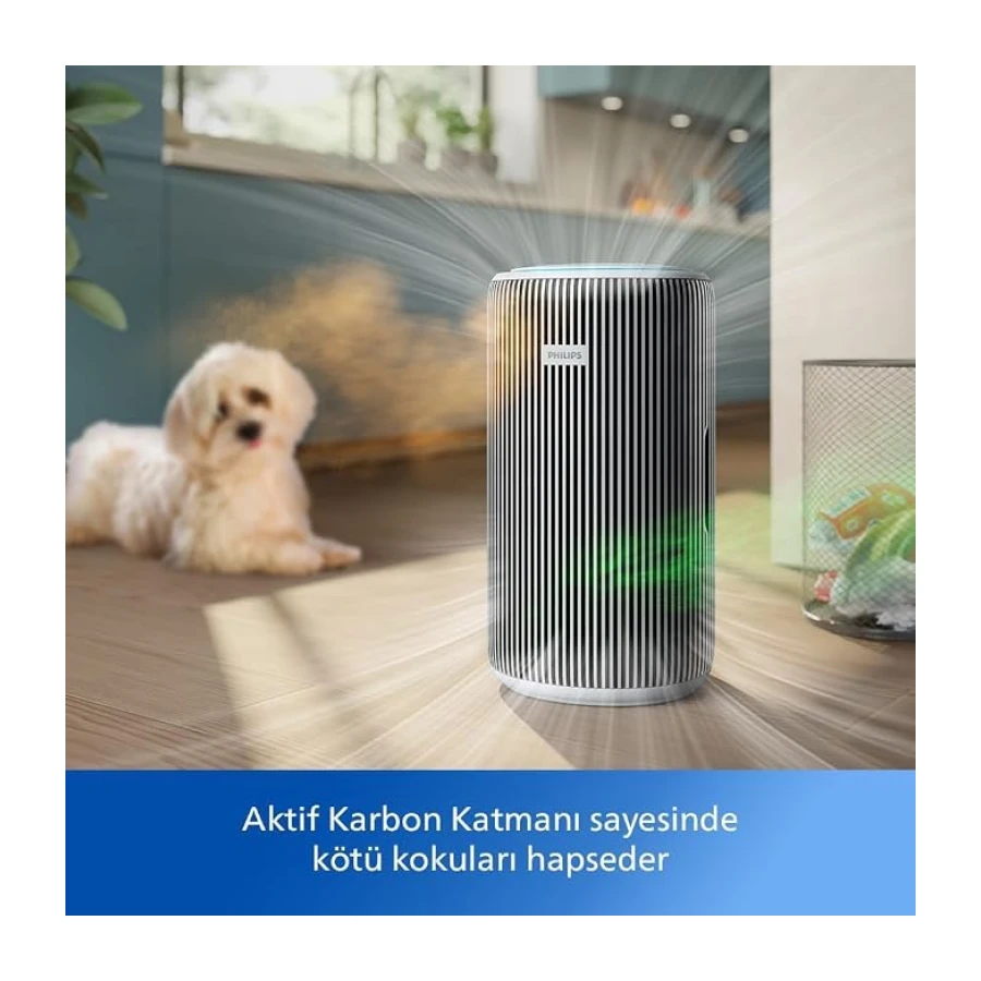 Philips Hava Temizleyici 3200 Serisi - HEPA NanoProtect + Aktif Karbon Filtre, CADR 520m³/sa 135m² Alerji Hastaları İçin, Ultra-sessiz, Akıllı ve Enerji Verimli, Gümüş (AC3220/10)