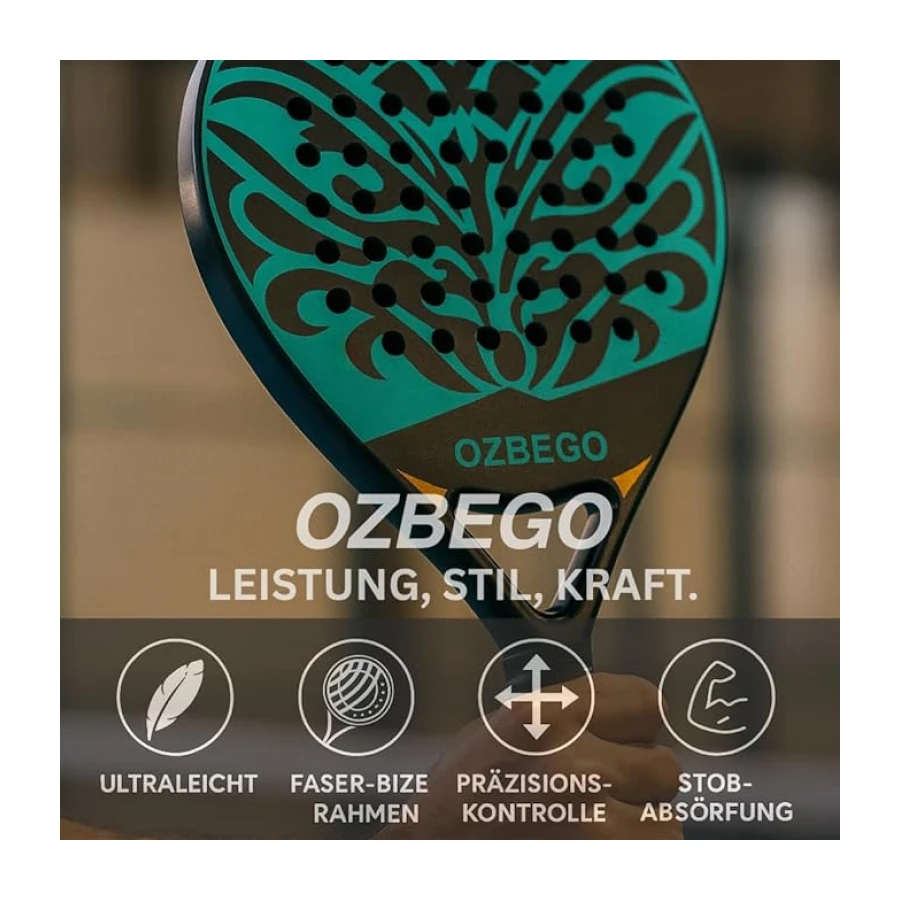 Padel Raket Seti %100 Tam Karbon - Çanta, 2 Overgrips, Bilek Desteği ve Koruyucu Film İçerir - Yeni Başlayanlar ve İleri Düzey Kullanıcılar İçin - Hafif ve Dayanıklı - Siyah ve Yeşil