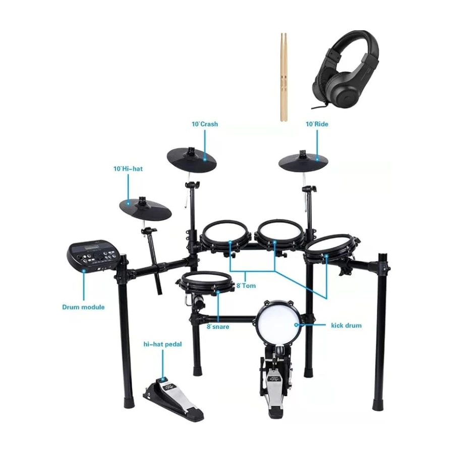 Midex DDX-190 Profesyonel Dijital Davul Elektronik Bateri (Kulaklık hediye)