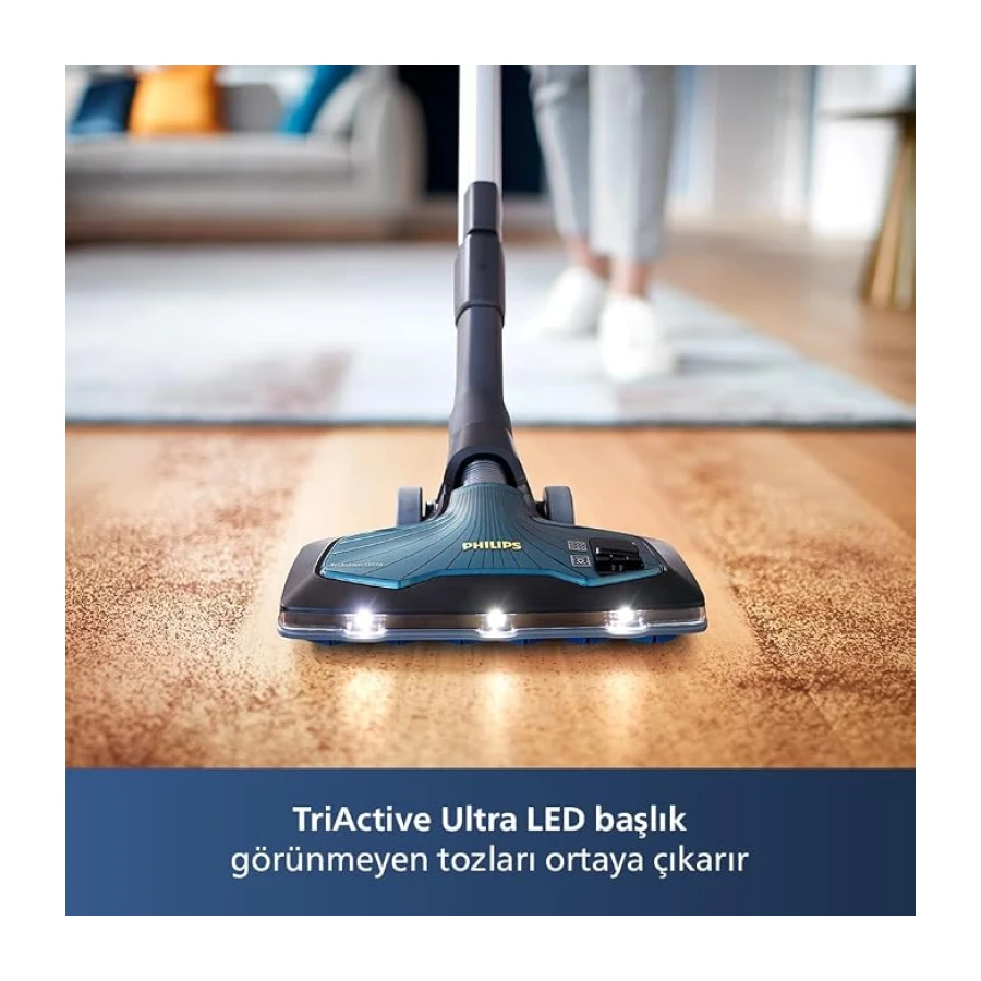Philips Marathon Ultimate Toz Torbasız Elektrikli Süpürge, 899W, PowerCyclone 10, TriActive Ultra LED Başlık, Power Max Sensör, XB9185/07
