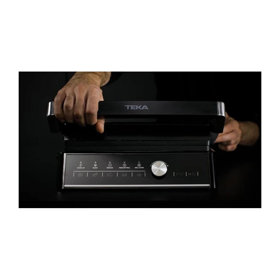 Teka EliteGrill – Çok fonksiyonlu elektrikli ızgara, dijital dokunmatik kontrol, 5 otomatik program, 180° açıklık, yağ toplama tepsisi, kolay temizlik için çıkarılabilir ütü