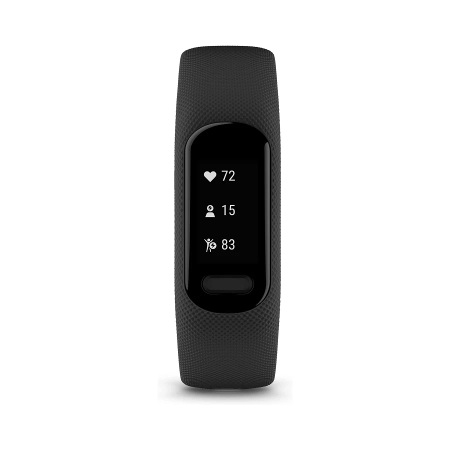 Garmin vívosmart 5 - Ekstra geniş OLED dokunmatik ekranlı fitness takip cihazı, uyku kalitesi ve kalp atış hızı izleme gibi sağlık fonksiyonları. 7 güne kadar pil ömrü, su geçirmez ve acil yardım.