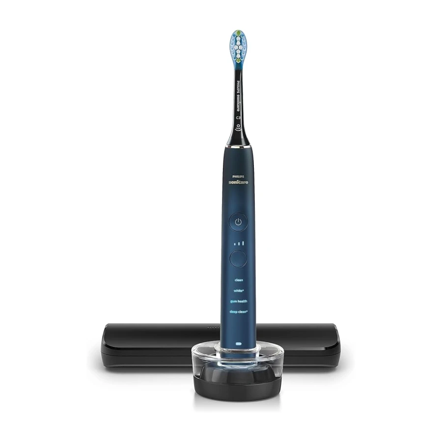 Philips Sonicare DiamondClean 9000 Şarjlı Diş Fırçası, 4 Temizlik Modu, Basınç Sensörü, Seyahat Kabı ve Uygulama Desteği, Lacivert Geçişli, HX9911/88