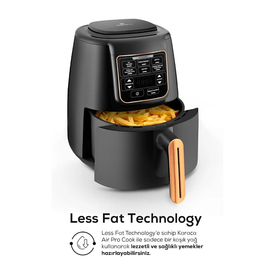 Karaca Air Pro Cook XL 2 In 1 Konuşan Airfryer Siyah Copper