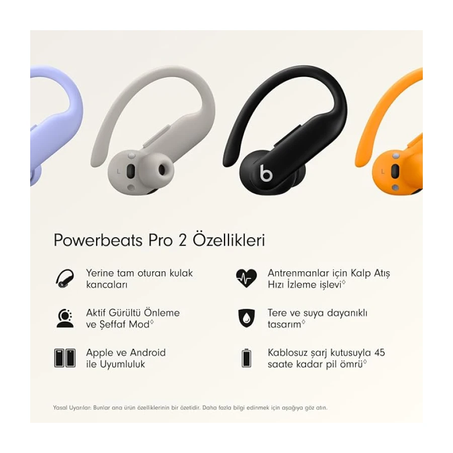 Beats Powerbeats Pro 2 Kablosuz Bluetooth Kulaklık - Gürültü Önleme, Kalp Atış Hızı Monitörü, IPX4, 45 Saate Kadar Pil Ömrü ve Kablosuz Şarj Kutusu, Apple ve Android ile uyumlu - Simsiyah