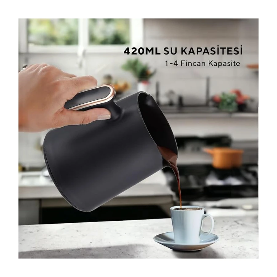 Sinbo SCM-2978 Otomatik Türk Kahve Makinesi, Taşma Önleyici, Ağır Ateşte Pişirme, Sesli Uyarı, Yıkanabilir Cezve