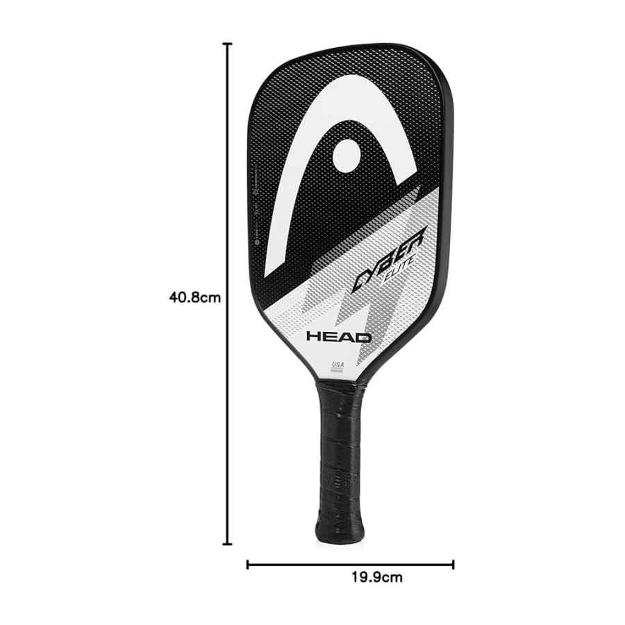 Head Cyber Elite Pickleball Paddle, Fiberglas Yüzey, Siyah/Beyaz Renk, Orta Seviyelere Başlıyor