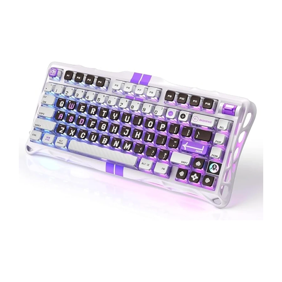 GravaStar Mercury V75 HE Hall Effect Manyetik Switch Gaming Klavye, Hot-Swappable, Rapid Trigger, 8000Hz, 0.125ms Ultra Düşük Gecikme, Kablolu, RGB Işıklı, İngilizce Q, Mecha Gray