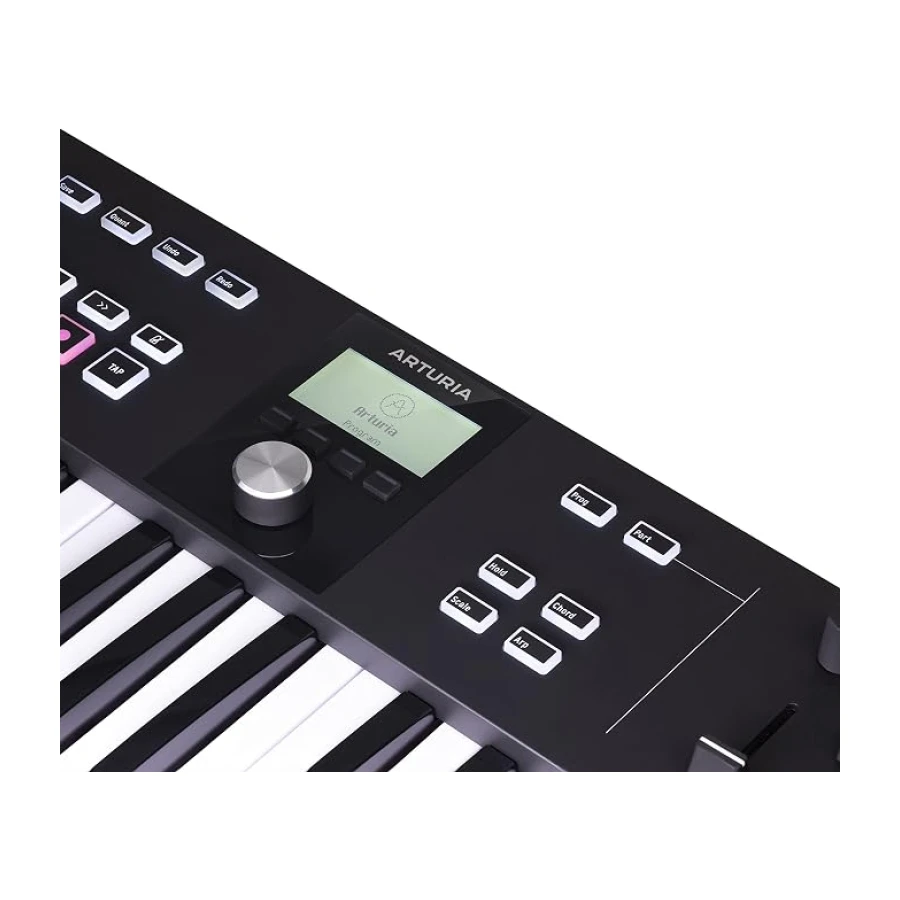 Arturia – Keylab Essential 49 mk3 | Müzik Prodüksiyonu İçin MIDI kontrolcü, Kapsamlı Yazılım Paketi, 49-Tuş, 9 Encoder, 9 Fader, 1 Modülasyon Tekerleği, 1 Pitch Bend Tekerleği, 8 pad – Siyah