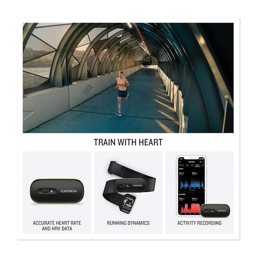 Garmin® HRM 600 Premium kalp atış hızı monitörü, doğru nabız ve HRV verileri, koşu dinamiği, bağımsız aktivite kaydı, M-XL