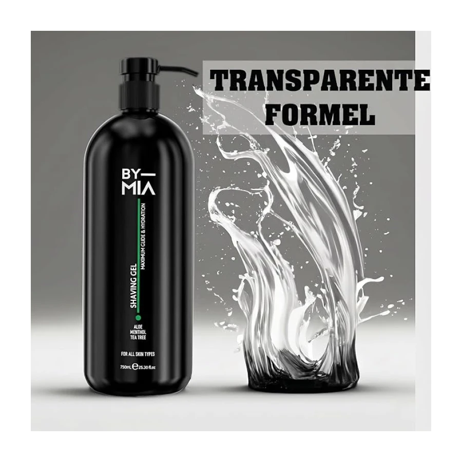 BY MIA Traş Jeli 750ml | Aloe, Mentol ve Çay Ağacı Yağı ile Zenginleştirilmiş | Hassas Tıraş İçin Maksimum Kayganlaştırır ve Nemlendirir