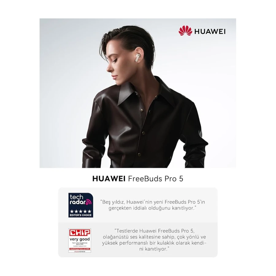 HUAWEI FreeBuds Pro 5 Kulaklık, İş ve Ofis İçin Çift Sürücülü Yapay Zeka Gürültü Engelleme Sürükleyici Ses ve Sabit Form, Etkileyici Ses Deneyimi, Stabil Görüşmeler, IP57, 38 Saat Pil Ömrü, Kum Beji