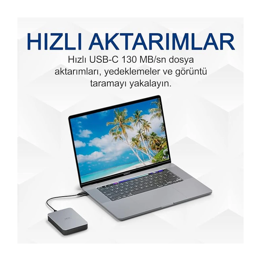 LaCie Mobile Drive Moon 2TB, Harici Taşınabilir HDD, Silver, PC Mac iPad & iPhone, Data Rescue Service (STLP2000400)