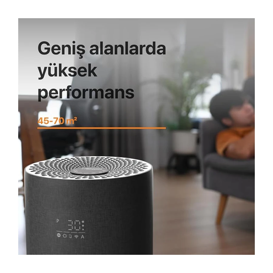 Xenon Smart Hava Temizleyici | Mobil Kontrol Hepa 13 Wifi 550 CADR UVC Göstergeli (Gri) X7420