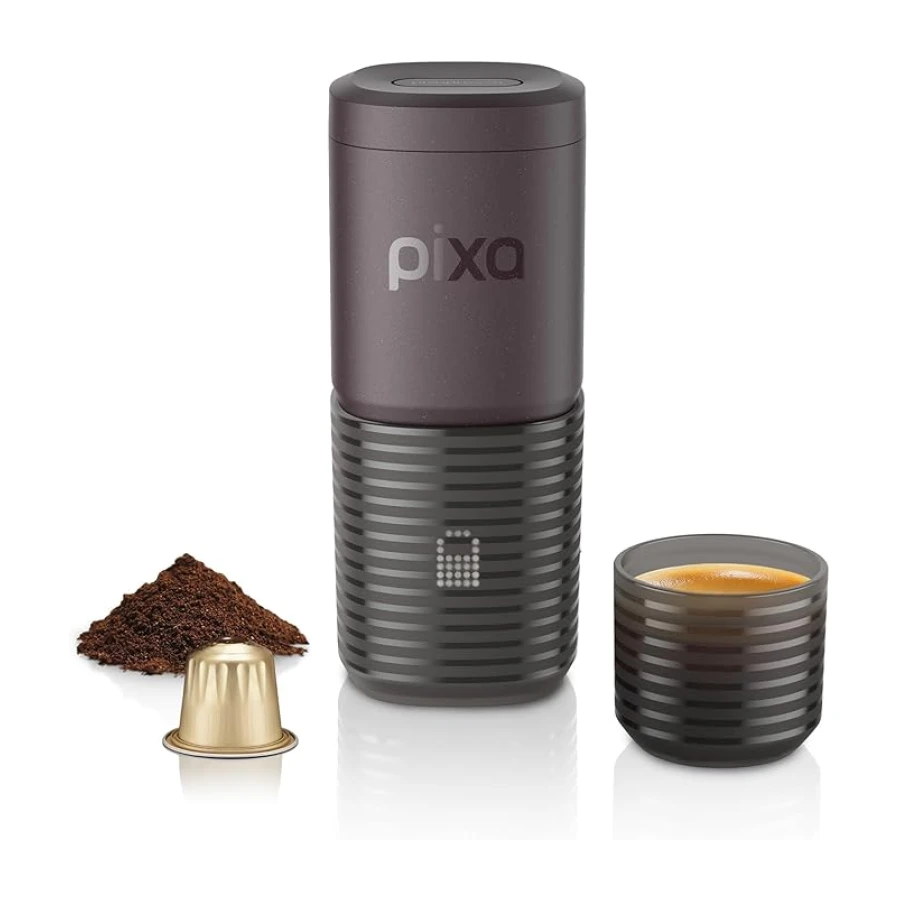 WACACO Elektrikli ve taşınabilir kahve makinesi, 4 çeşit kahve ve hızlı ısıtma, 3 x 3000 mAh pil, öğütülmüş kahve ve Nespresso®* kapsülleri için taşınabilir 20 bar kahve makinesi, dokunmatik ekran