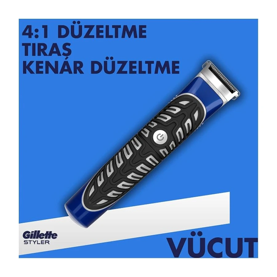 Gillette Fusion Proglide Styler 4'ü 1 Arada Tıraş Makinesi (Tıraş Bıçağı, Kenar Düzeltici, Sakal Şekillendirici ve Vücut)