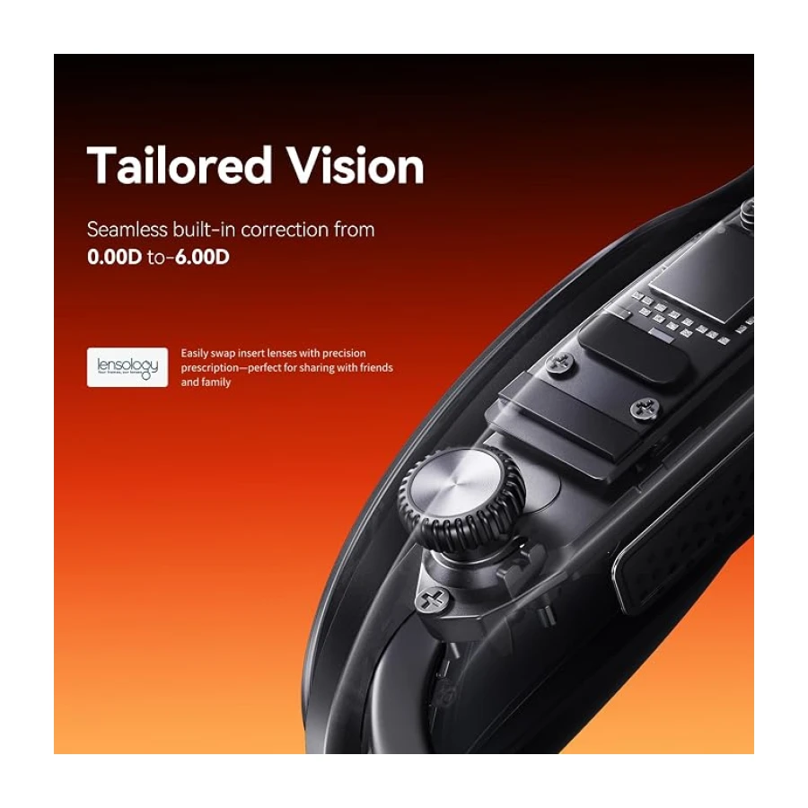 Rokid Max 2 AR Gözlük Siyah, 215" Mikro-OLED Ekran, 50° FOV, 600 Nit Parlaklık, Akıllı Telefon, Steam Deck, ROG ve Daha Fazlası ile Uyumlu, Oyun ve Eğlence için Sürükleyici Giyilebilir Ekran