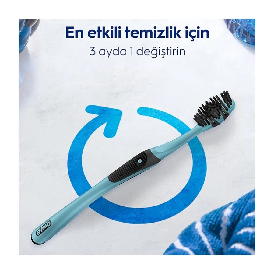 Oral-B Pro-3DWhite Kömürlü Beyazlık Diş Fırçası, Orta Sertlik
