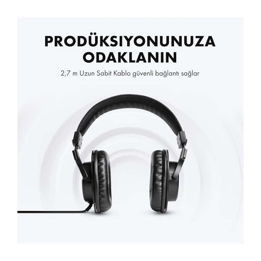 M-AUDIO HDH40 - Kulak Üstü Stüdyo Kulaklıkları, Stüdyo izleme, Podcasting ve Kayıt için Kapalı Arka Tasarım, Esnek Kafa Bandı ve 2.7m Kablo Ile