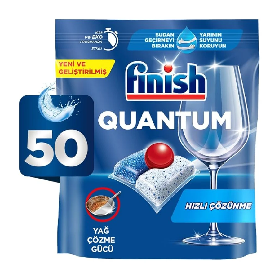 Finish Quantum 50 Kapsül Bulaşık Makinesi Deterjanı Tableti (1 x 50 Kapsül)