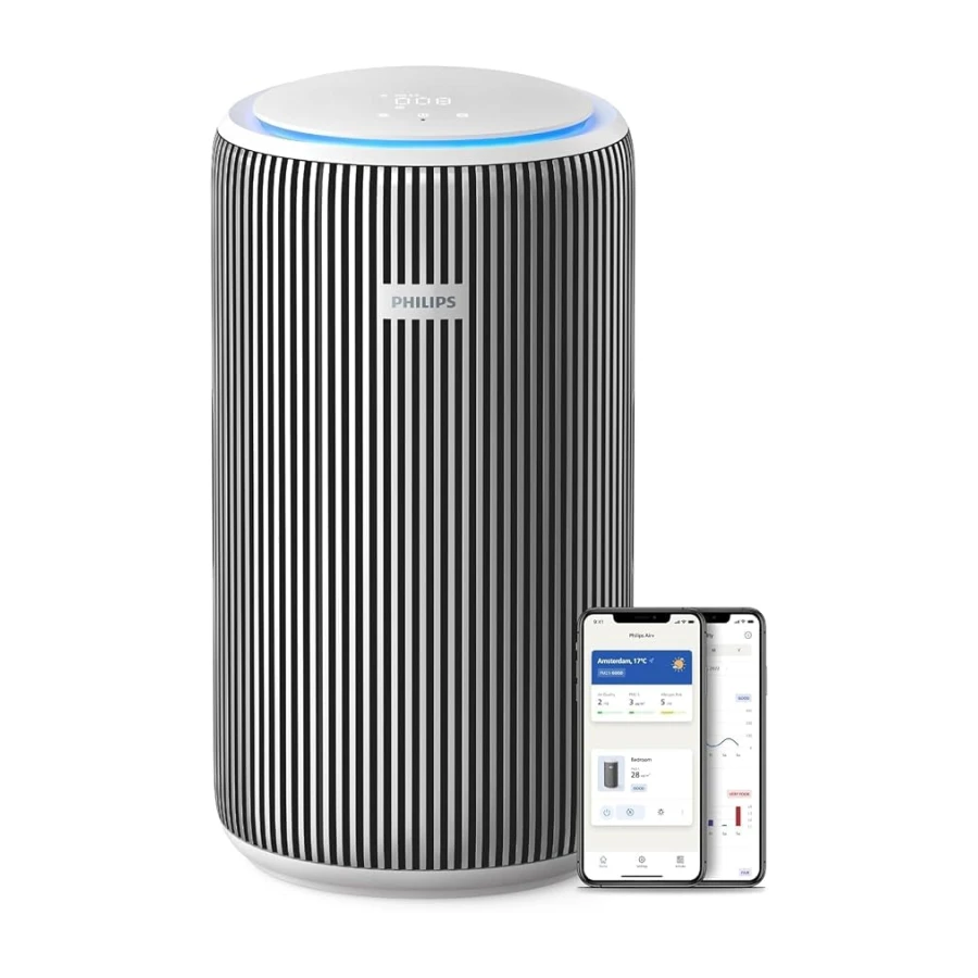 Philips Hava Temizleyici 3200 Serisi - HEPA NanoProtect + Aktif Karbon Filtre, CADR 520m³/sa 135m² Alerji Hastaları İçin, Ultra-sessiz, Akıllı ve Enerji Verimli, Gümüş (AC3220/10)