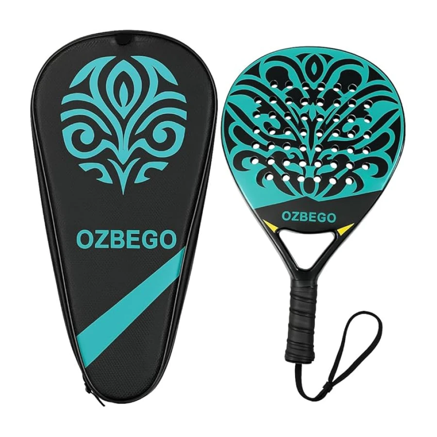 Padel Raket Seti %100 Tam Karbon - Çanta, 2 Overgrips, Bilek Desteği ve Koruyucu Film İçerir - Yeni Başlayanlar ve İleri Düzey Kullanıcılar İçin - Hafif ve Dayanıklı - Siyah ve Yeşil