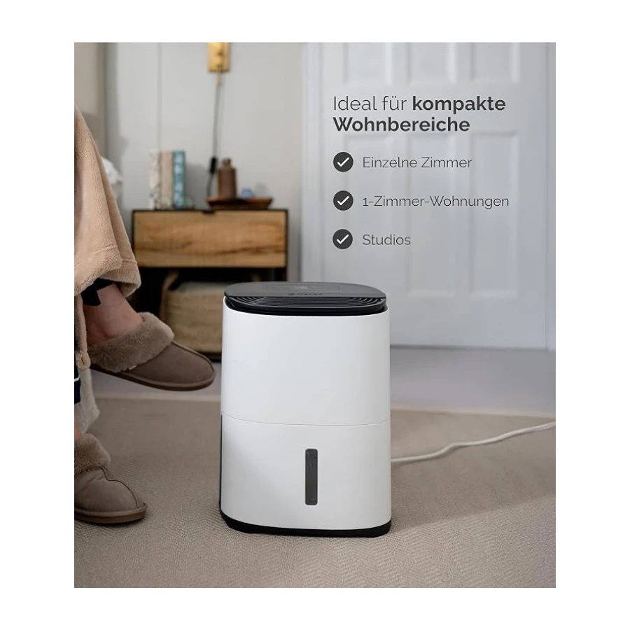 MeacoDry Arete® One 6L Nem Alma ve Hava Temizleyici | Kompakt, Ultra Sessiz 32dB | Küçük Odalar ve Daireler İçin İdeal Yatak Odası Nem Alma Cihazı | H13 HEPA Filtre | Akıllı, Gece ve Çamaşır Modları