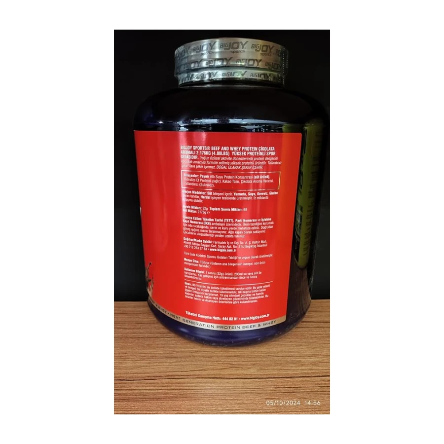 Big Whey Beef Whey Protein Tozu Et Protein Hidrolize Çikolata Aroma 2176g