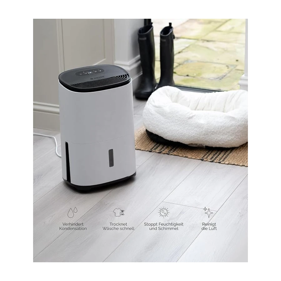 MeacoDry Arete® One 6L Nem Alma ve Hava Temizleyici | Kompakt, Ultra Sessiz 32dB | Küçük Odalar ve Daireler İçin İdeal Yatak Odası Nem Alma Cihazı | H13 HEPA Filtre | Akıllı, Gece ve Çamaşır Modları