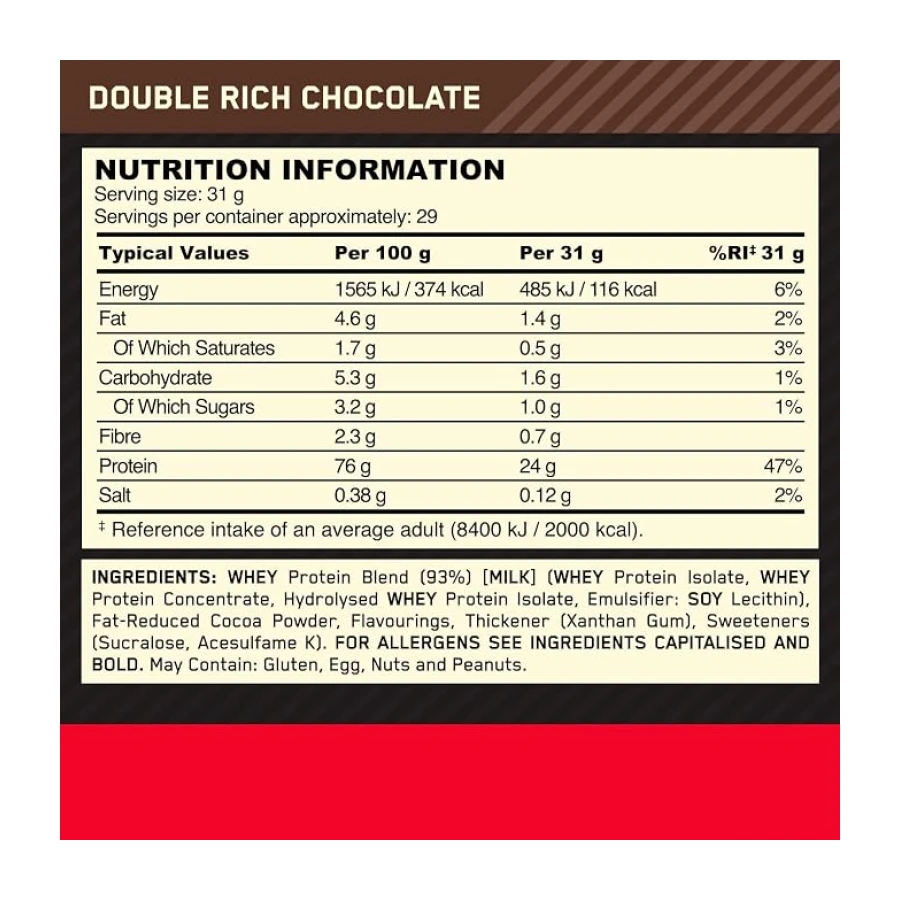 Optimum Gold Standard Whey Protein Tozu 899 Gr