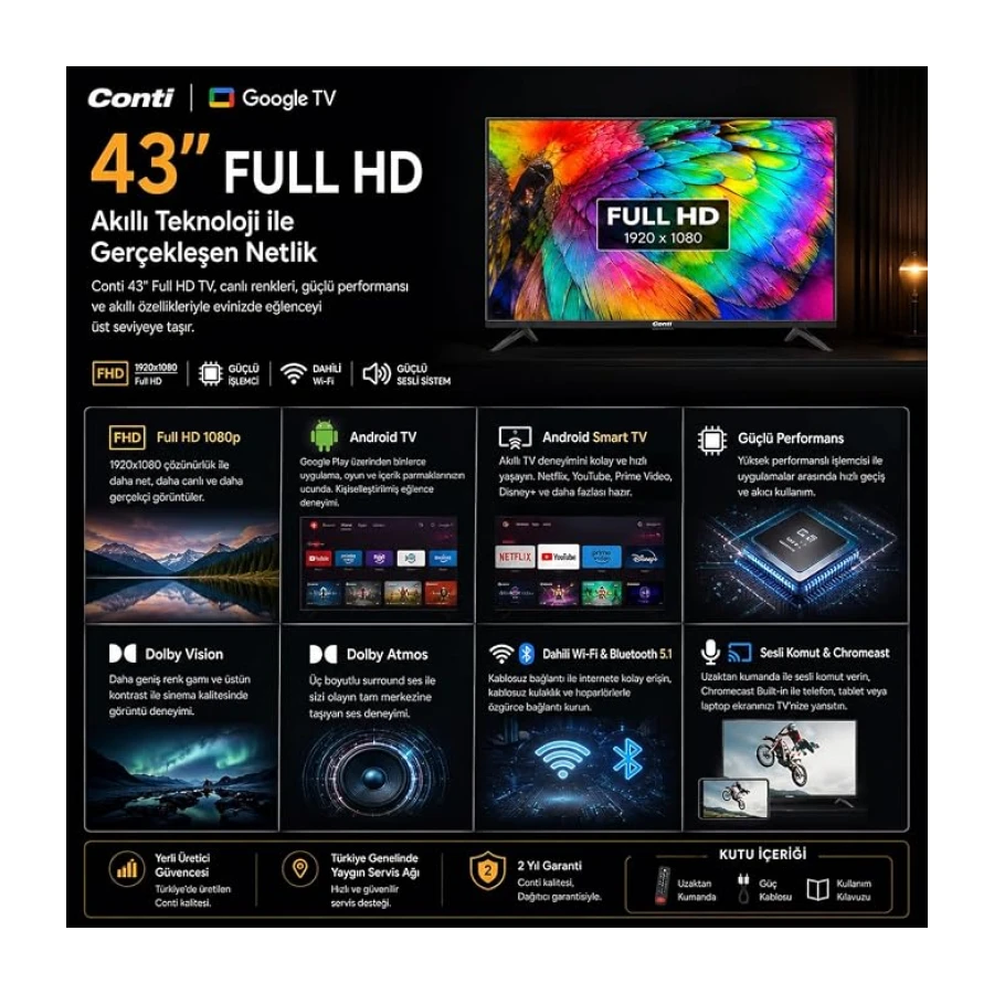 Conti 43” Full HD Android TV (CT43AN300F)