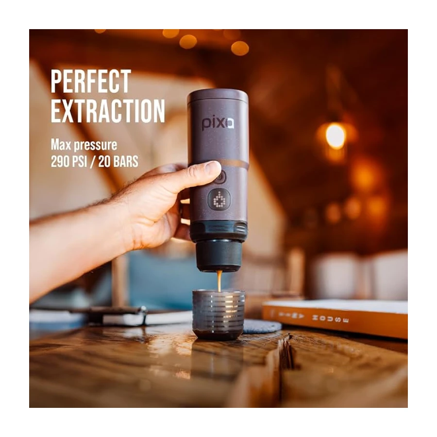 WACACO Elektrikli ve taşınabilir kahve makinesi, 4 çeşit kahve ve hızlı ısıtma, 3 x 3000 mAh pil, öğütülmüş kahve ve Nespresso®* kapsülleri için taşınabilir 20 bar kahve makinesi, dokunmatik ekran
