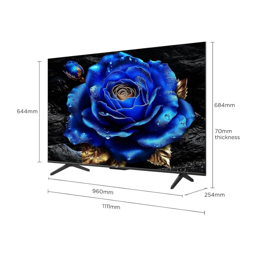 TCL 50T6C, 50 inç 127 Ekran, 4K Ultra HD, QLED TV, Google TV, 2025 Model