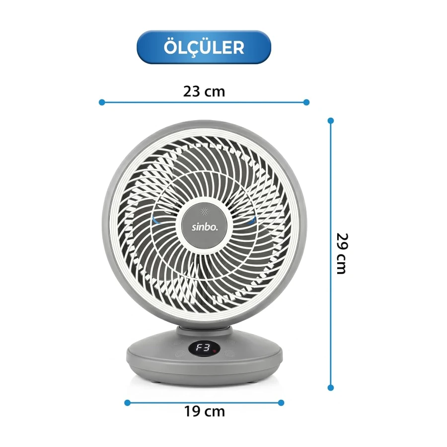 Sinbo SF-7702 Sessiz Masaüstü Vantilatör | Kumandalı Mini Fan | Otomatik Salınımlı Aroma Hazneli