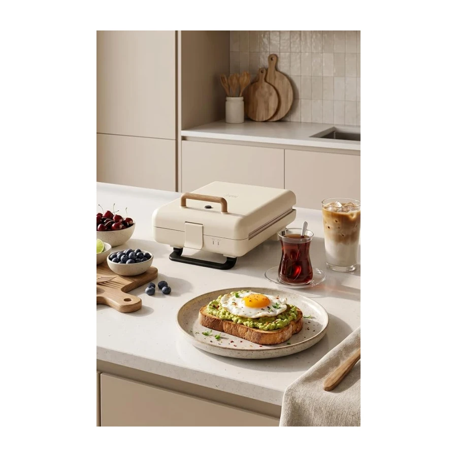 FR TM26 Duobello Tost ve Izgara Makinesi | 4 Dilim Tam Açılır | Çıkarılabilir Yapışmaz Plaka