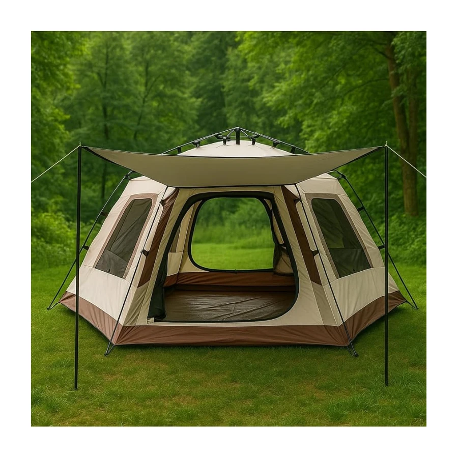 8-10 Kişilik Otomatik 4 Mevsim Kamp Çadırı | 280X280X155 Cm | Su Geçirmez, Hızlı Kurulum, Geniş Alan